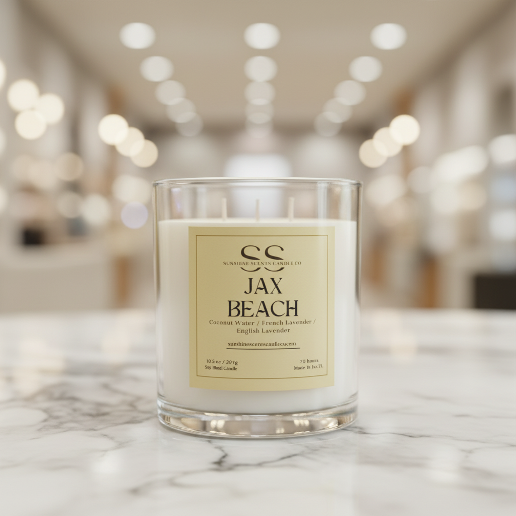 Jax Beach Scented Candle – 10.5 oz | Non-Toxic & Phthalate-Free
