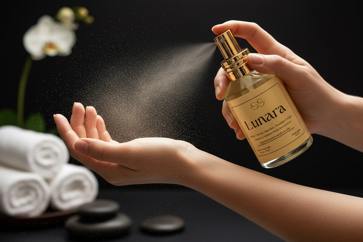 Lunara Body Mist - Jasmine Vanilla & Woods Body Spray 4oz