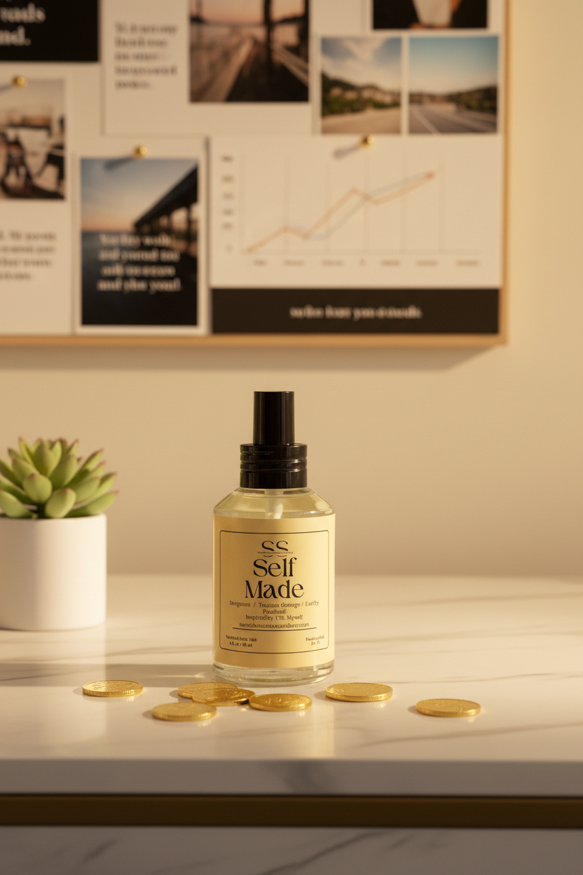 Self Made body mist inspired by YSL MYSLF by SunShine Scents Candle Co. in a 4oz glass bottle, presented as a men’s fragrance.