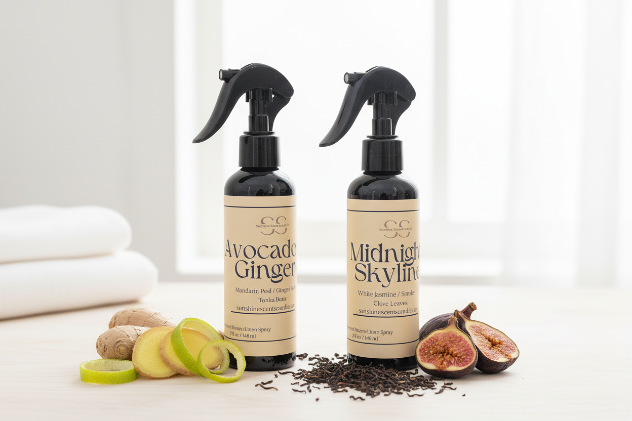 Room + Linen Sprays - Avocado Ginger & Midnight Skyline