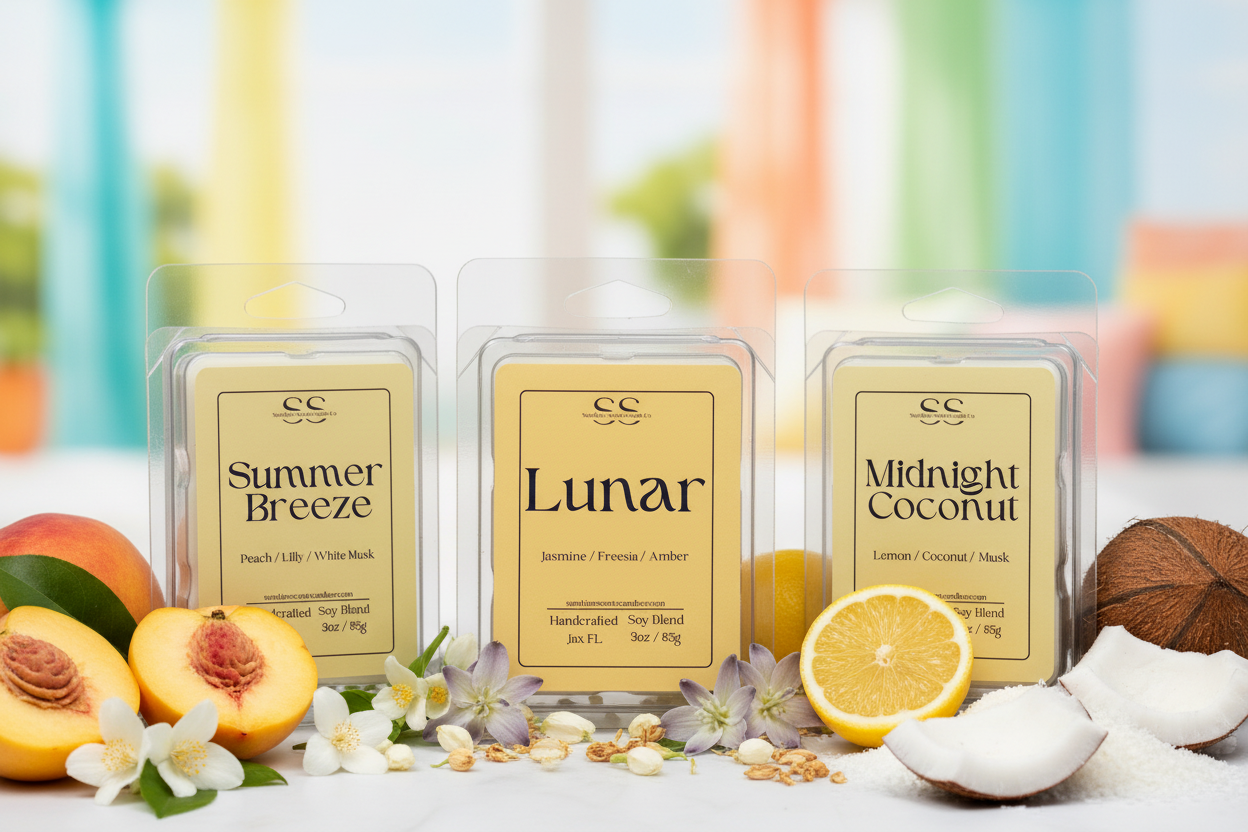 Wax Melts - Summer Breeze, Lunar, Midnight Coconut