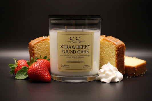 Strawberry Pound Cake Scented Candle - Sweet Dessert Fragrance (10.5oz)