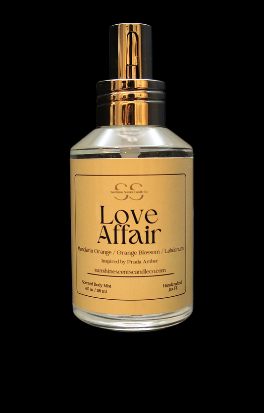 Love Affair Body Mist - Warm Amber & Soft Florals Body Spray 4oz