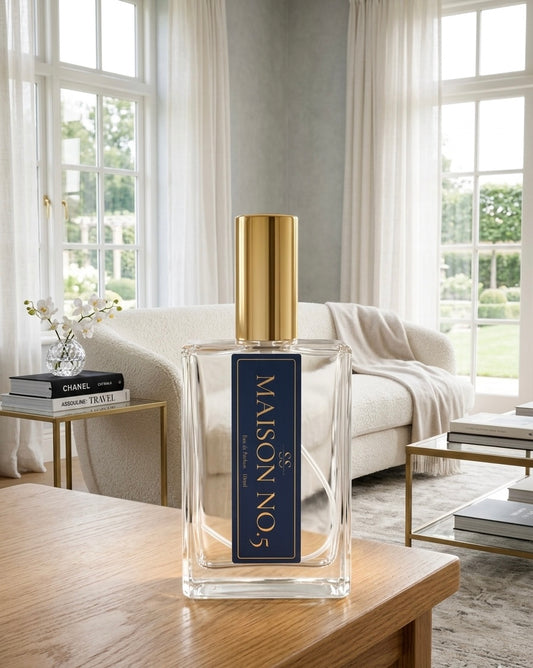Maison #5 Eau de Parfum 100ml bottle by SunShine Scents Candle Co. — powdery floral fragrance
