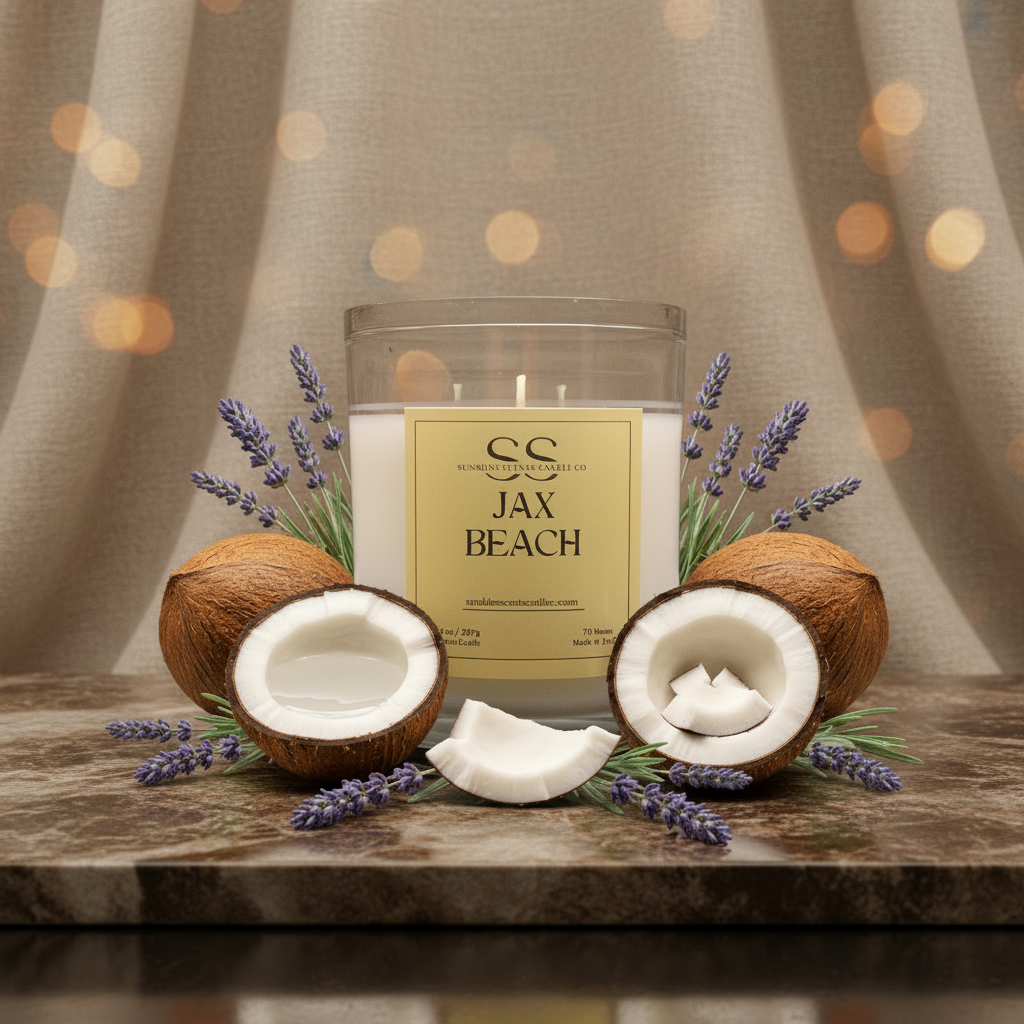 Jax Beach Scented Candle – 10.5 oz | Non-Toxic & Phthalate-Free