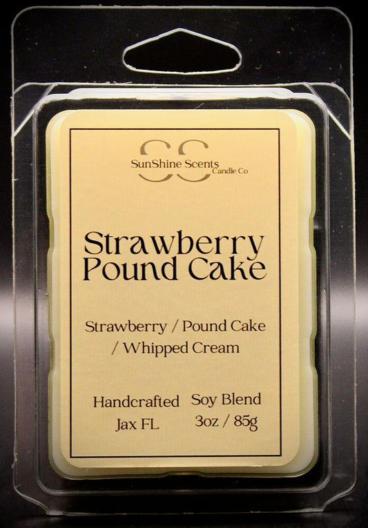 Strawberry Pound Cake Wax Melt - 3oz Scented Wax Cubes