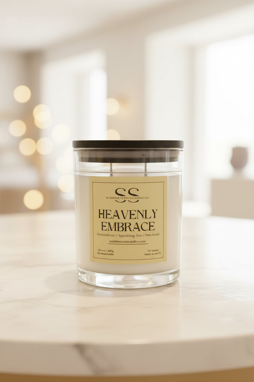 Heavenly Embrace Scented Candle - Warm Floral & Patchouli (10.5oz)