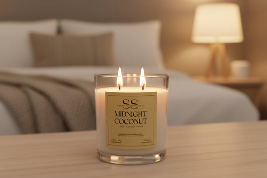 Midnight Coconut Scented Candle - Tropical Citrus & Vanilla (10.5oz)