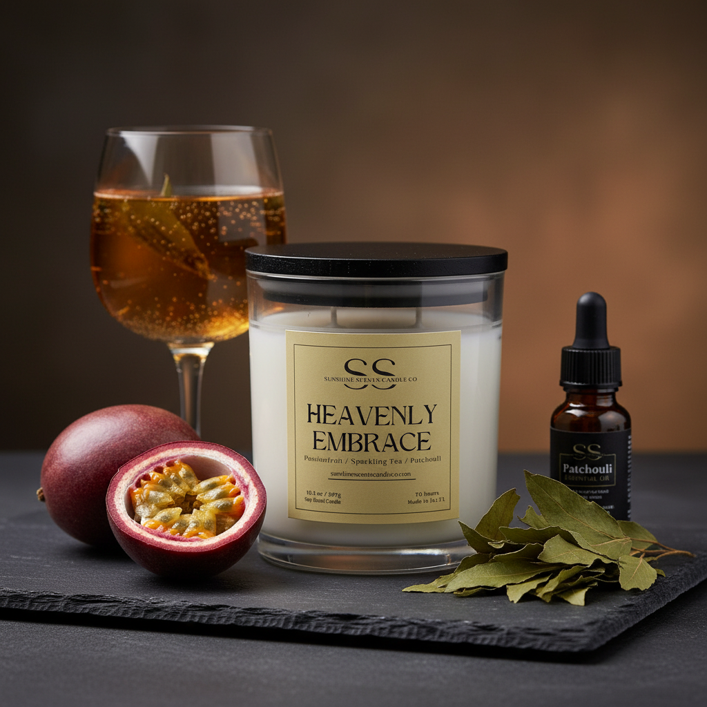 Heavenly Embrace Scented Candle - Warm Floral & Patchouli (10.5oz)