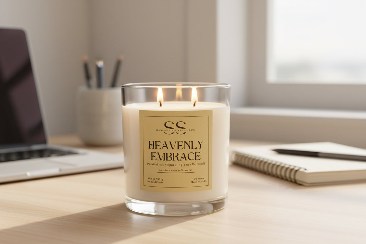 Heavenly Embrace Scented Candle - Warm Floral & Patchouli (10.5oz)
