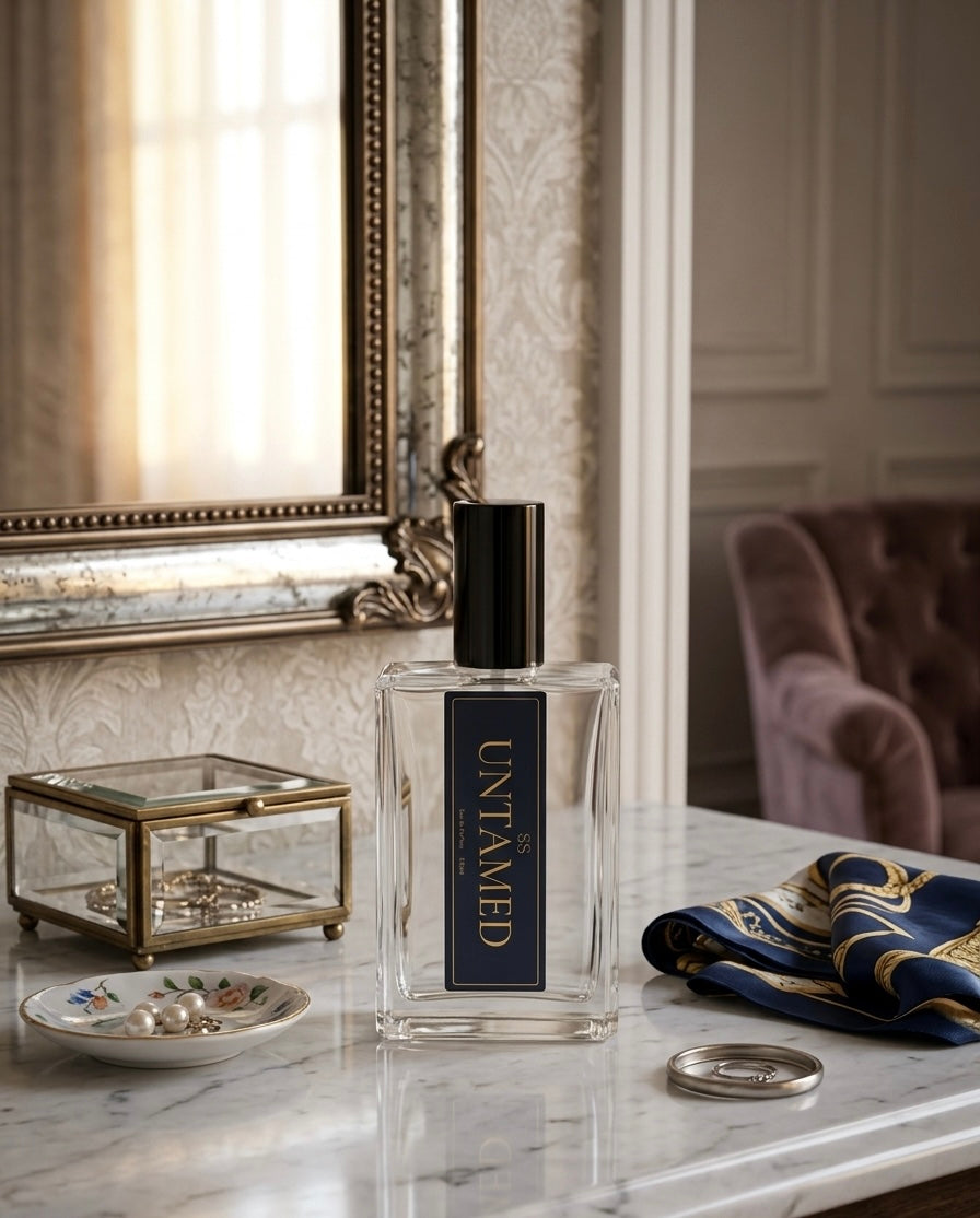 Untamed Eau de Parfum 100ml bottle by SunShine Scents Candle Co. — fresh citrus and woody fragrance
