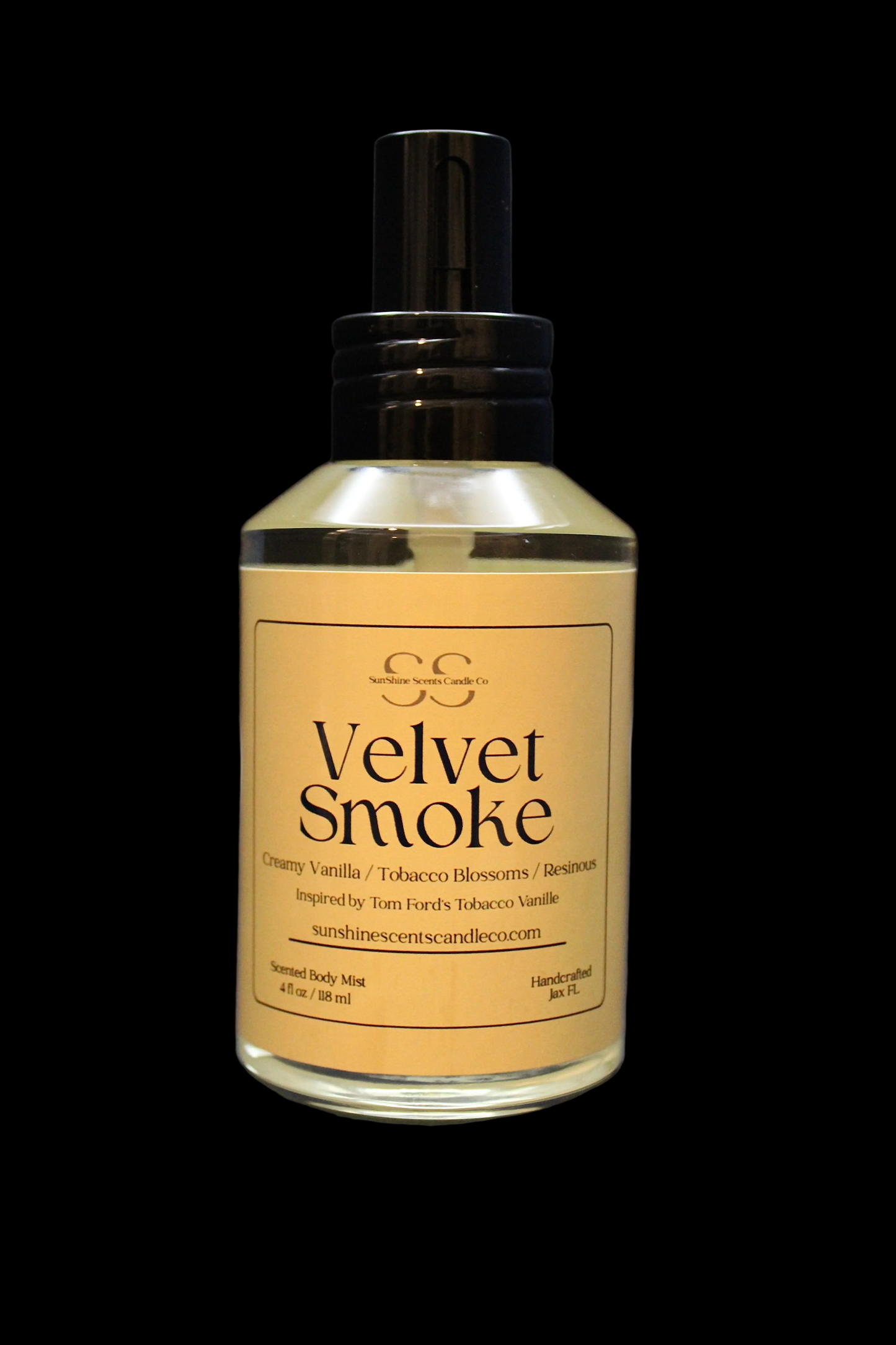 Velvet Smoke Body Mist - Warm Tobacco & Vanilla Body Spray 4oz